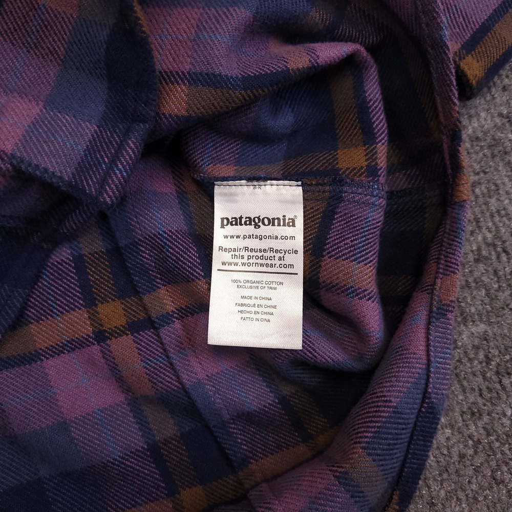 Patagonia Flannel Hiking Shirt Womens M Plaid 100% Cotton Long Sleeve Pockets - Picture 7 of 15